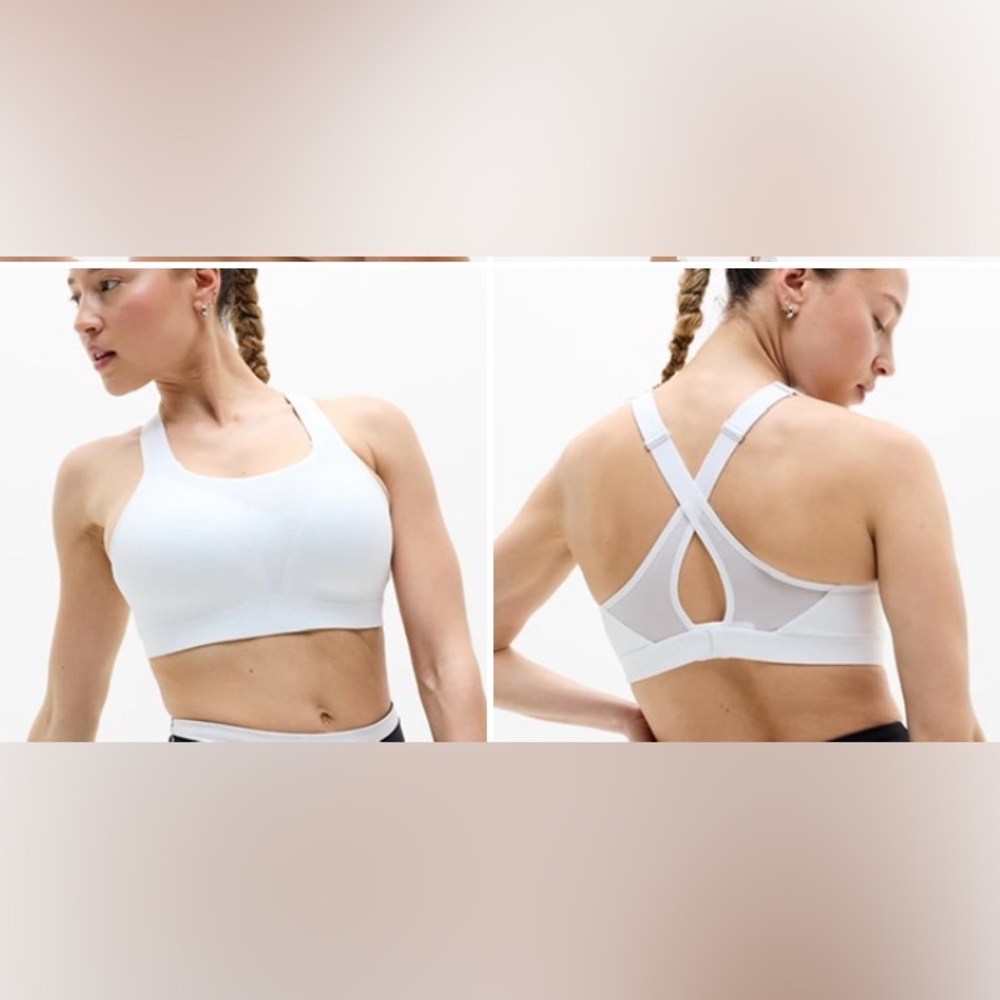 Athleta White Racerback Sports Bra
